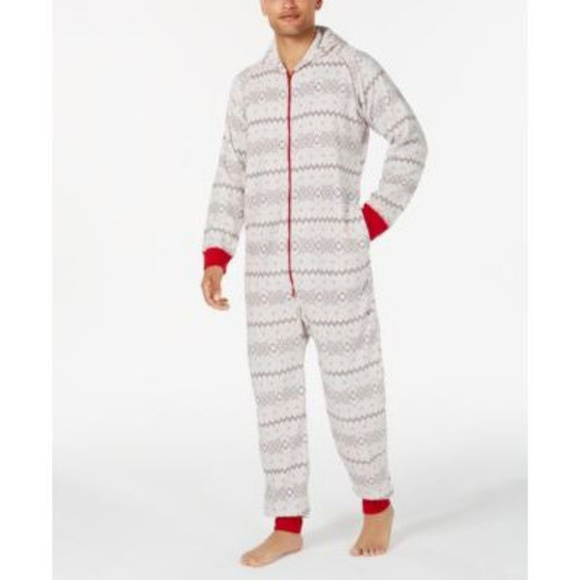 Family PJs Other - Family Pajamas Men Winter Fairisle Hooded 1pc